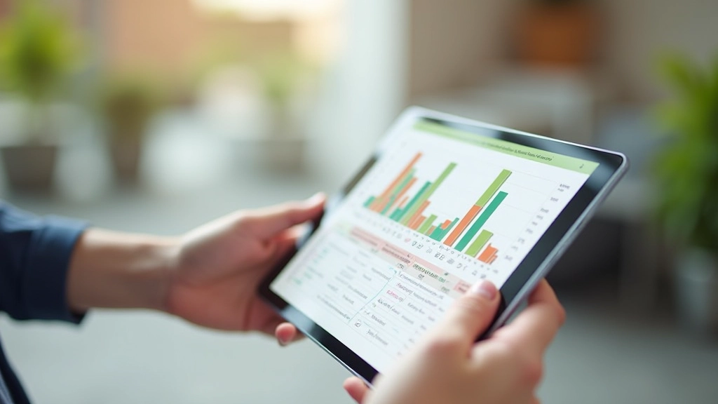 Počítač se zobrazeným excelovským tabelárním procesorem a rozpočetní šablonou