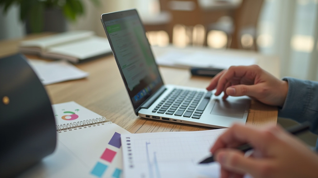 Rozpočet a kategorizace výdajů na pracovním stole s poznámkami